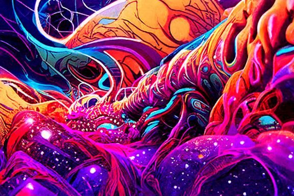 Psychedelic Cosmic Nebula Inspired by Expressionism