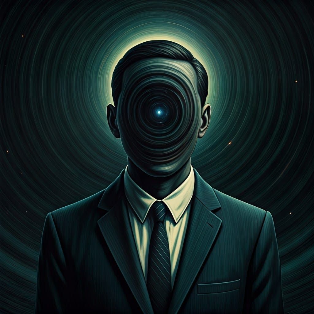 Cosmic Void: A Surrealist Dark Academia Portrait