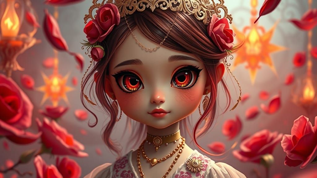 Cute Girl in Mystical Wonderland: Pixar Style