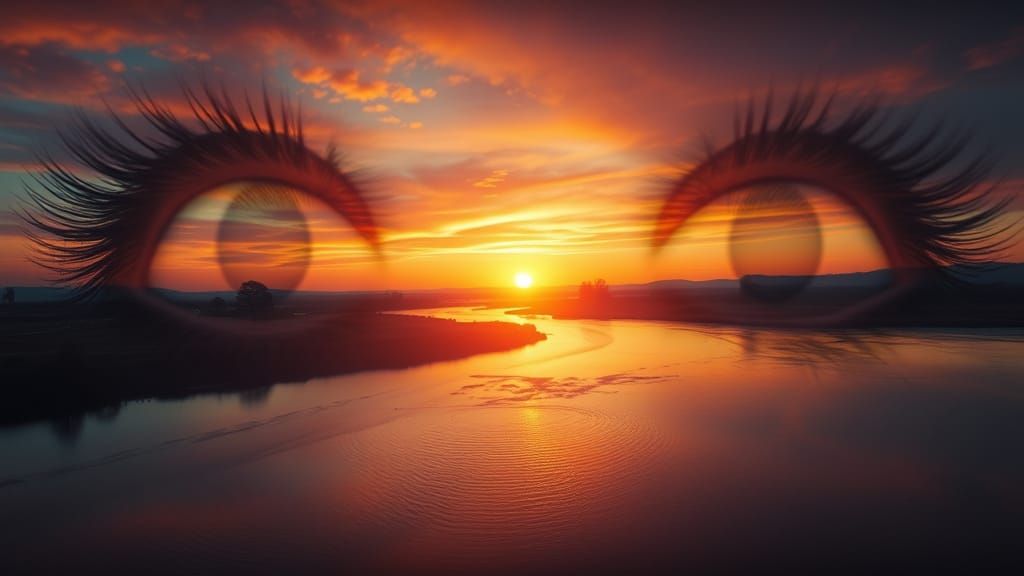 Surreal Sunrise Emanates from Inner Eyes