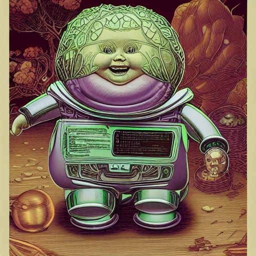 Robotic Cabbage Patch Doll Comic Art