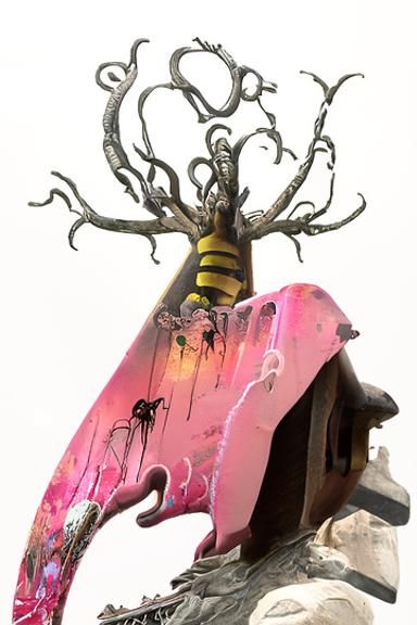 Honeypunk Graveyard with Honeycomb Tombs