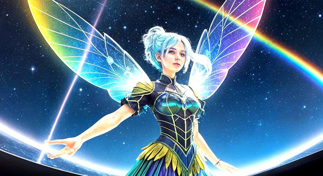 Translucent Fairy Interconnecting Stars: Digital Art