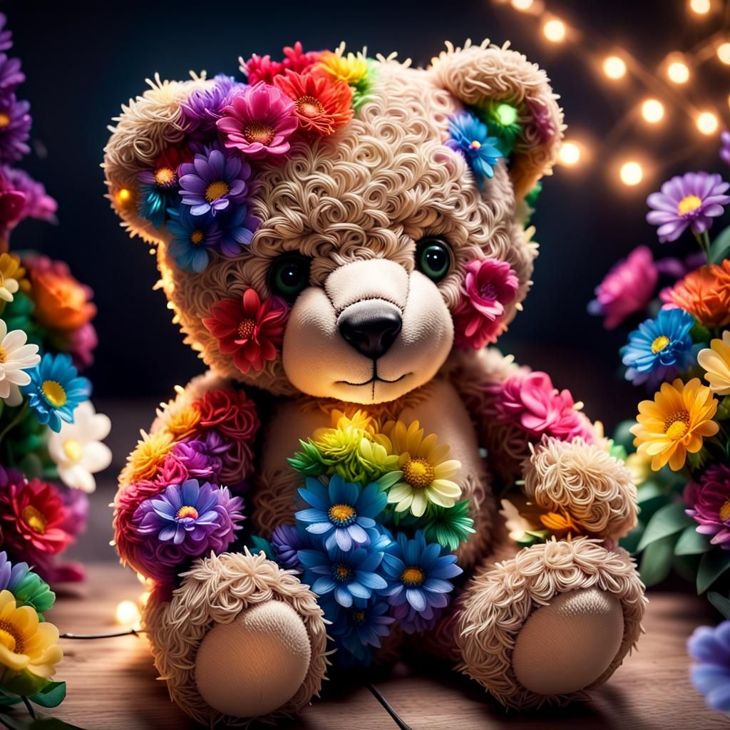 Rainbow Flower Teddy Bear Profile Picture
