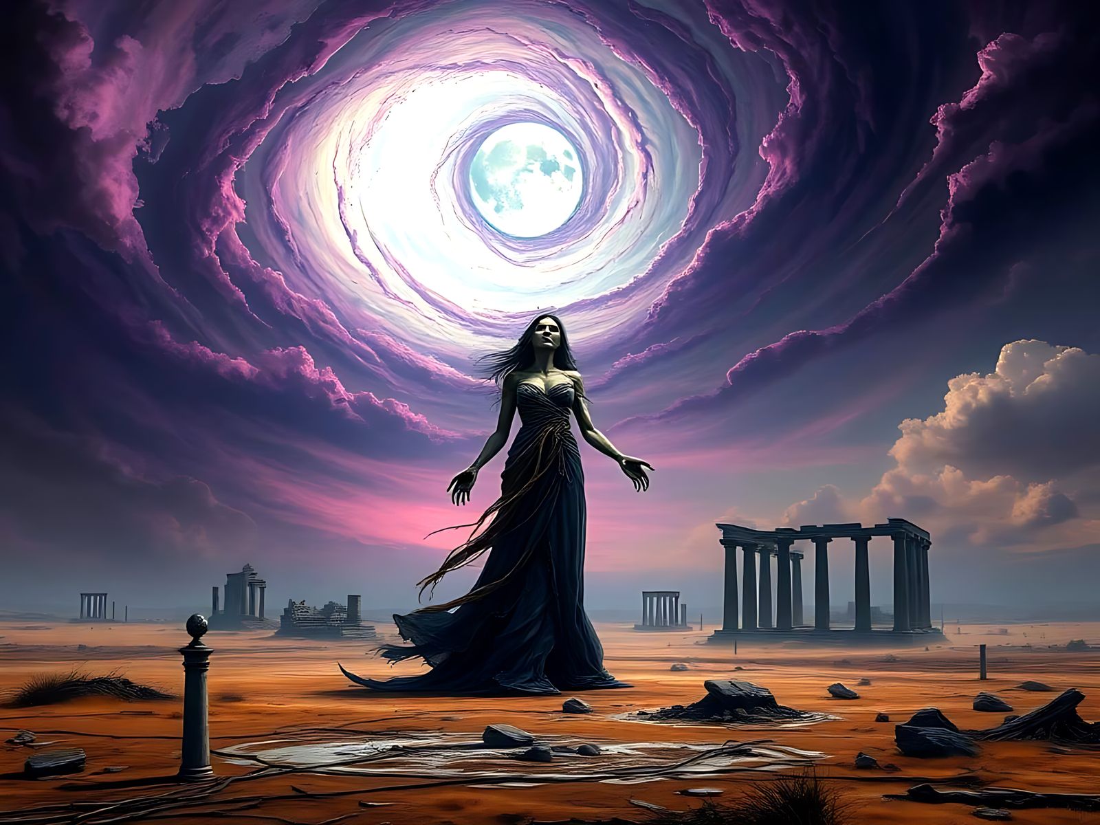 Lost spirit amongst the ruins of an alien Necropolis . . .