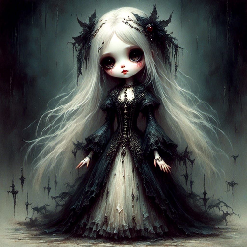 Cute Ghost Chibi Vampira in Dark Dungeon