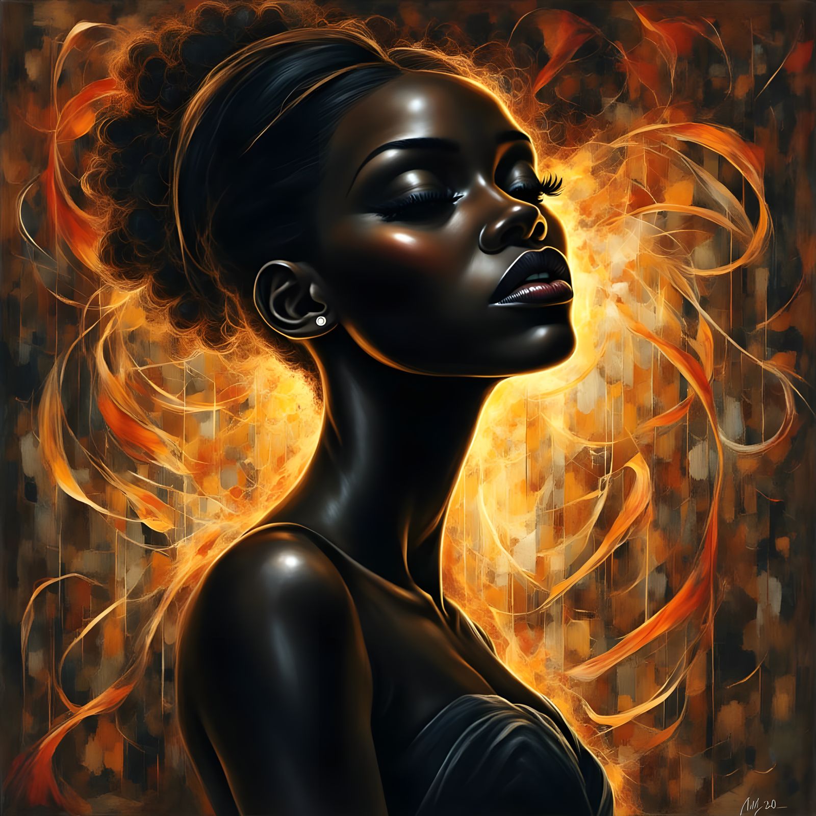 Surreal Expressionistic Portrait of a Black Woman