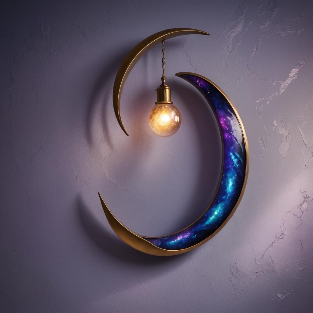 Crescent Moon Lamp with Enchanting Shadows