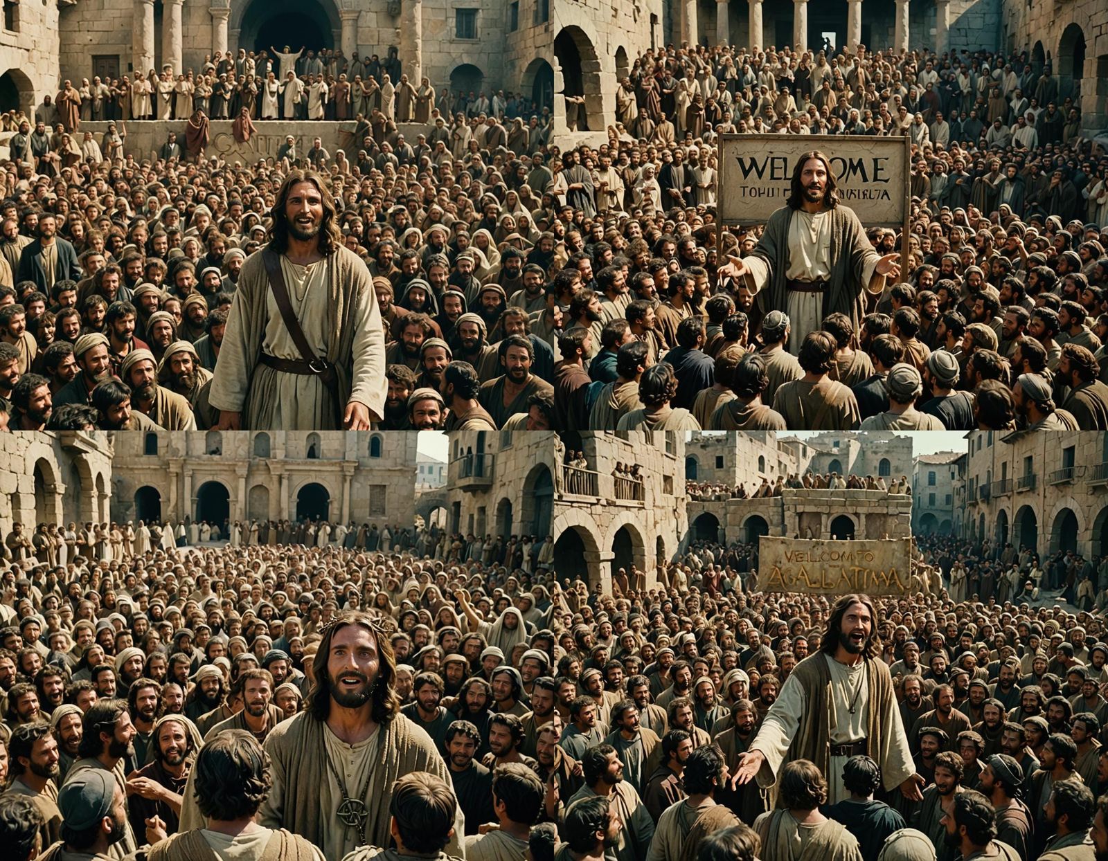 Jesus Leads Crowd in First Century Jewish City