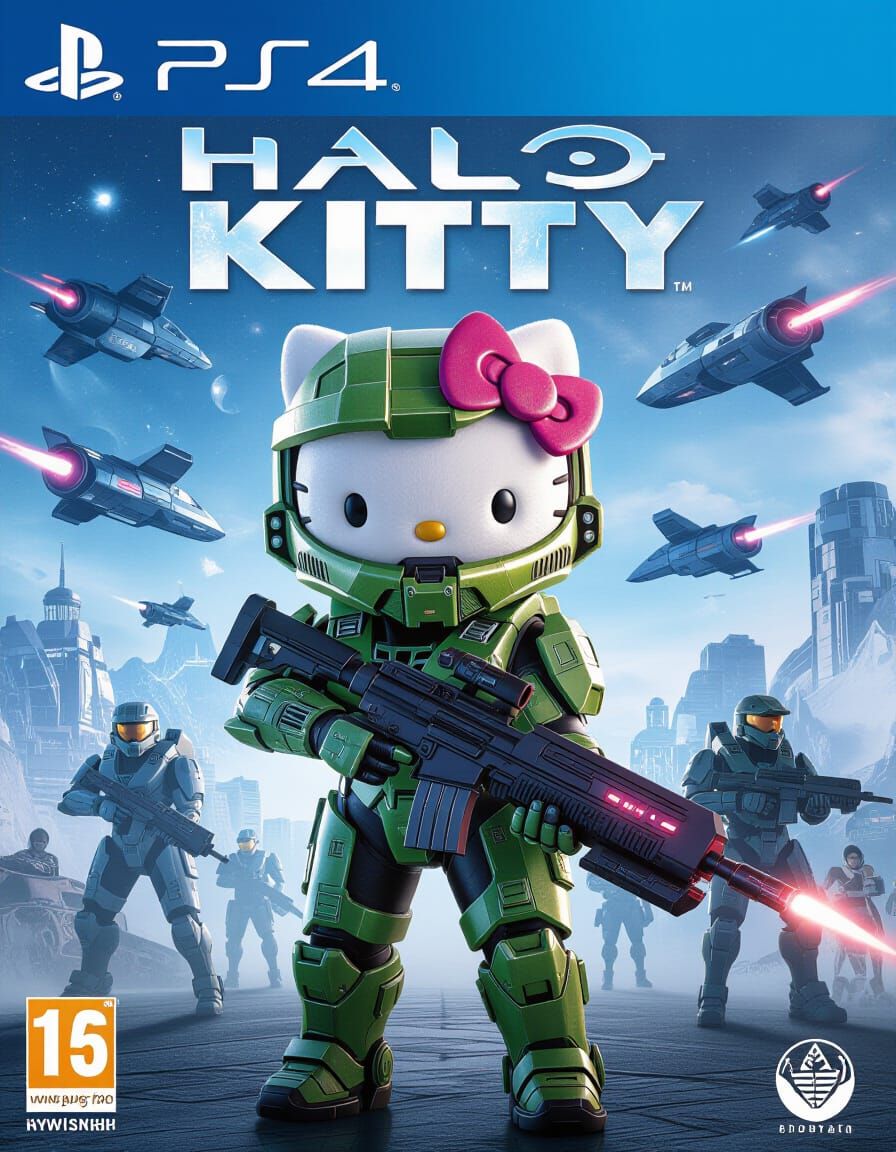 Hello Kitty in Cyberpunk Armor Game Cover
