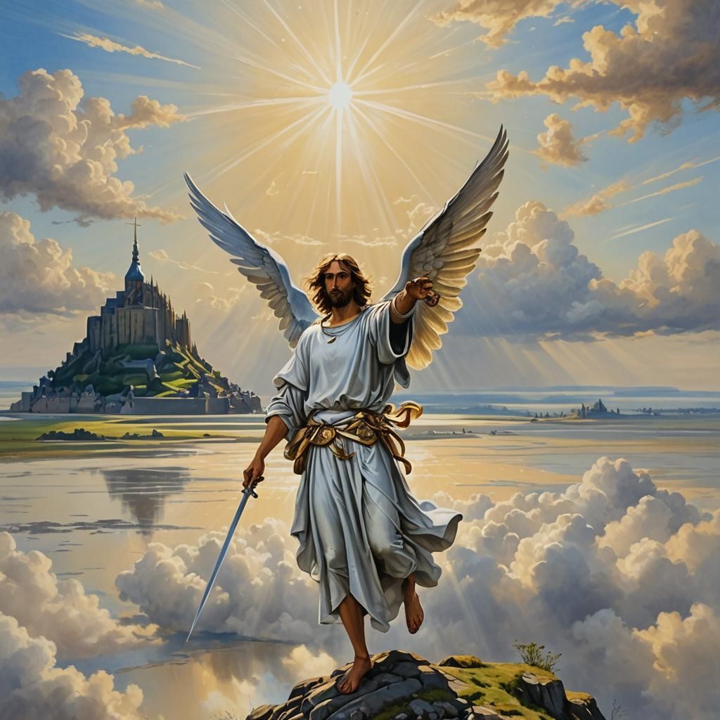 Archangel Michael at Mont Saint-Michel, France