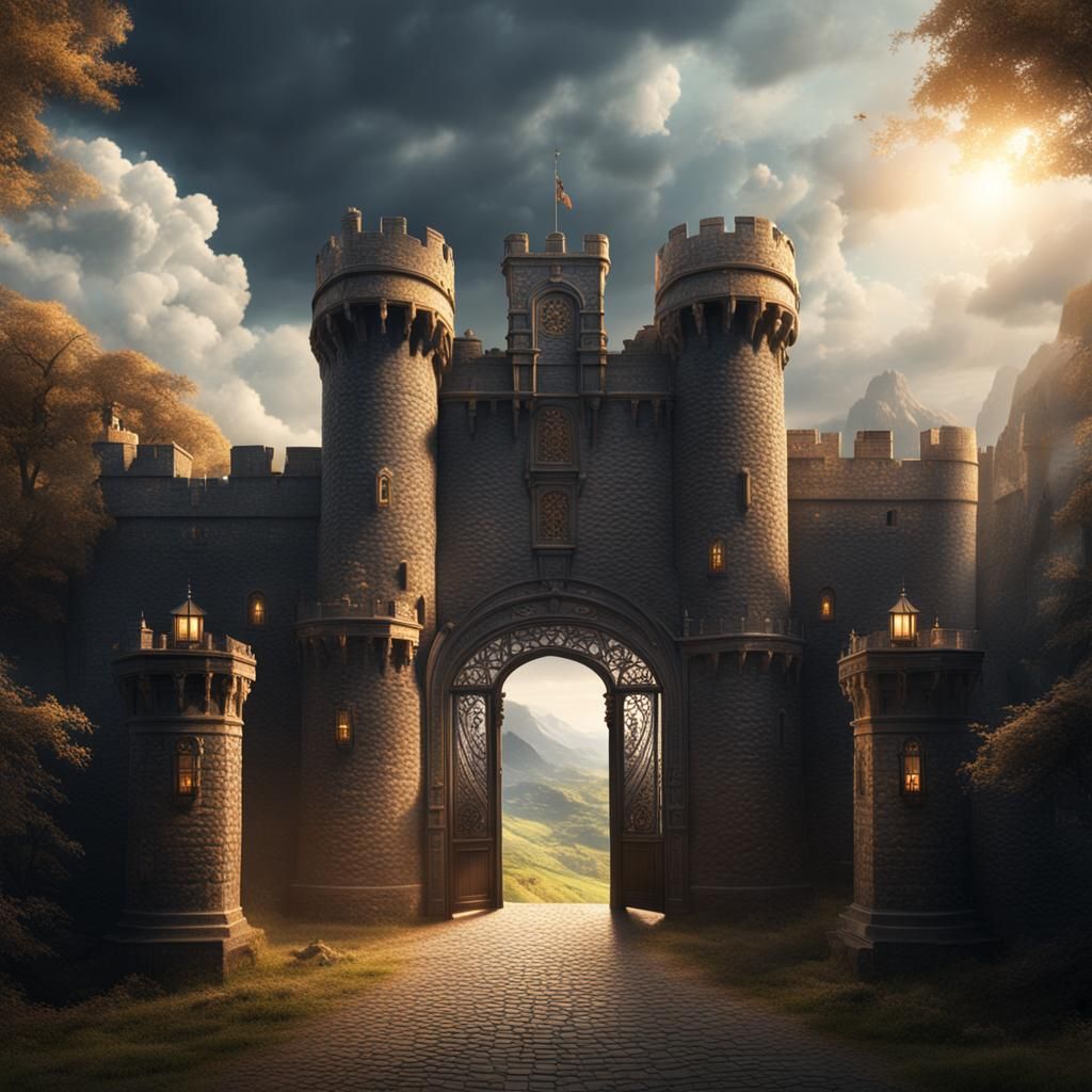 Epic Castle Gate: Dramatic Digital Matte Painting