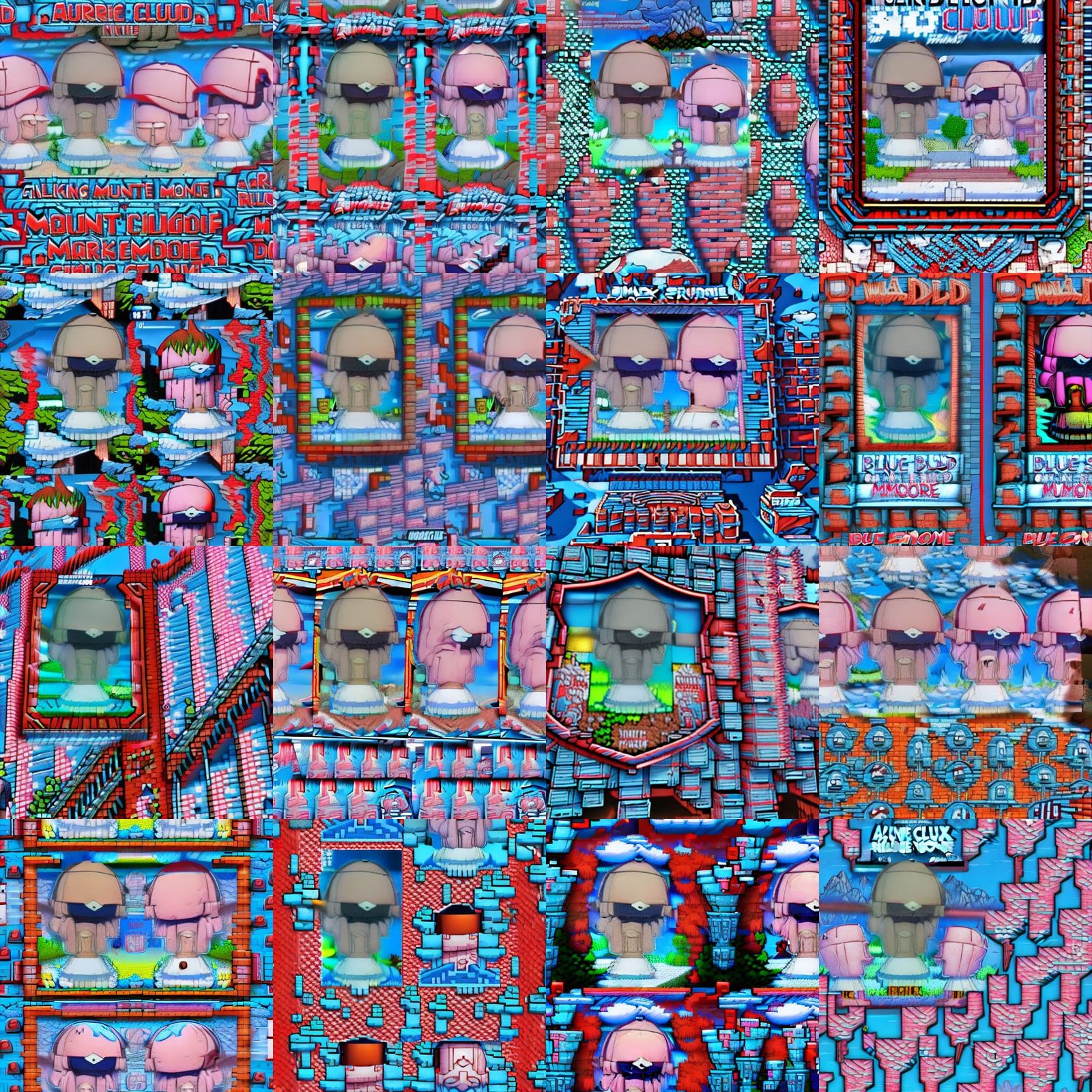 Absurd Mount Rushmore in Comic Book Art Style