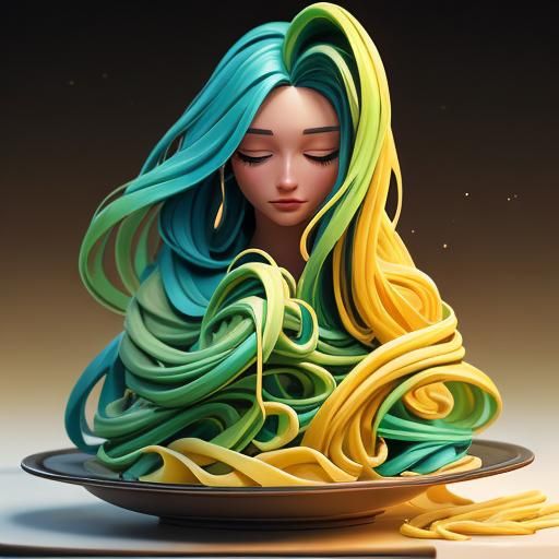 Hyperrealistic Pasta Road Concept Art