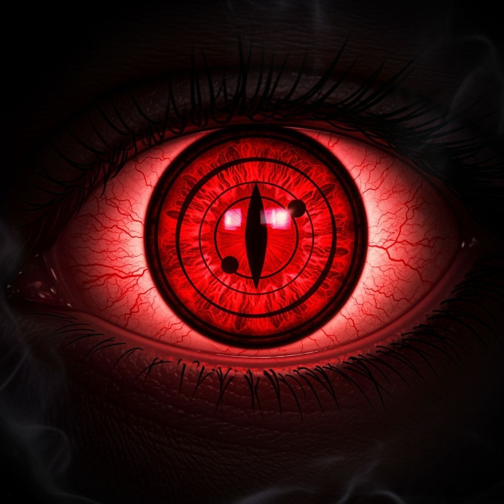 Mesmerizing Red Eye with Concentric Rings