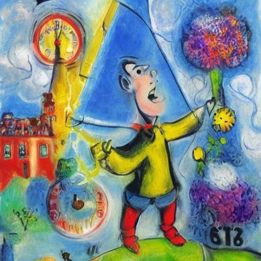 Surreal Crossroads: A Stop-Motion Dreamscape in Chagall Styl...