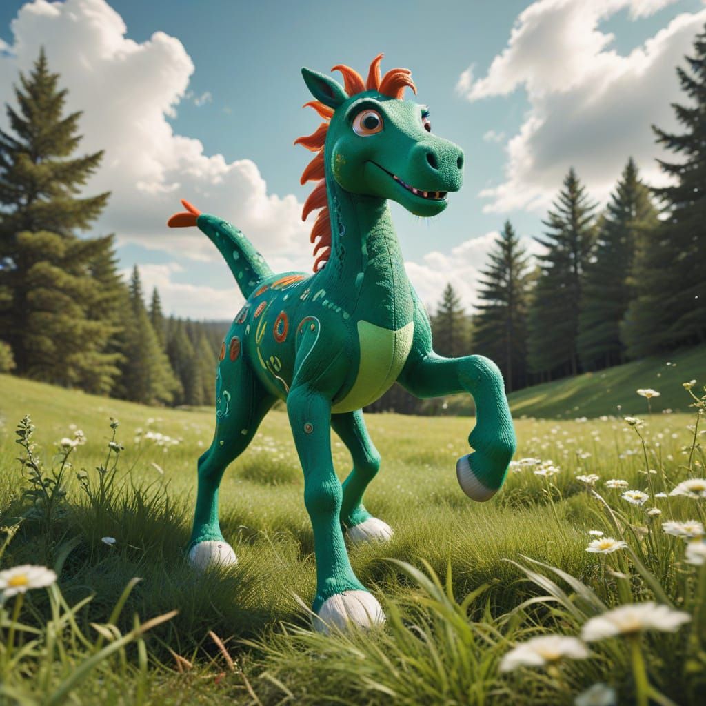 Gumby riding his horse Pokey