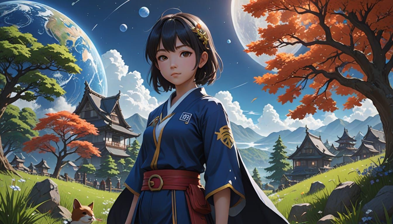 Peaceful Earth in Detailed 3D Anime Art
