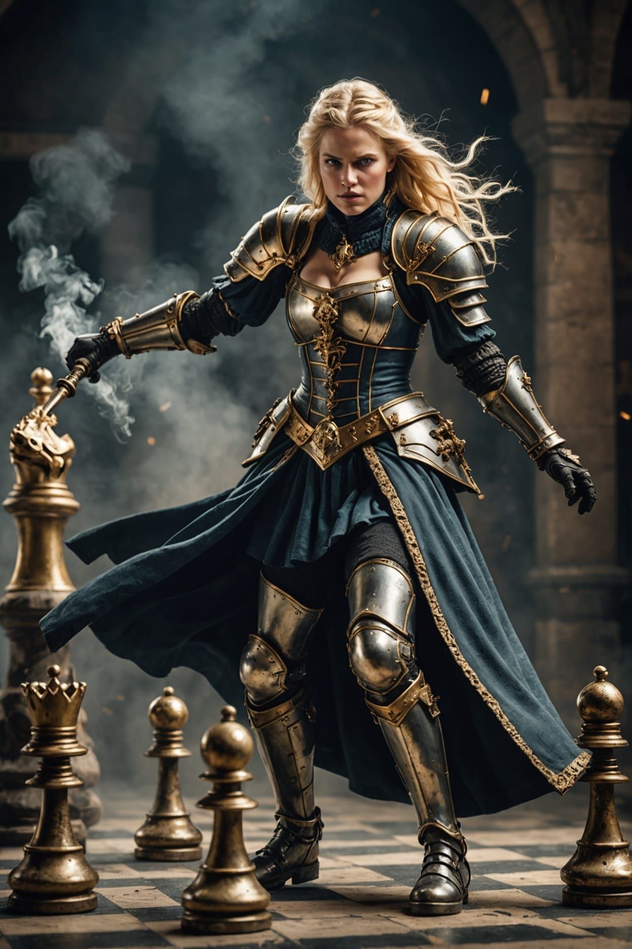 Steampunk Chess Knight Charges into Battle