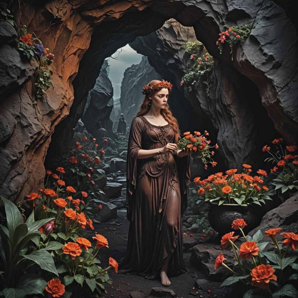 Persephone Gardening by the Gates of Hell