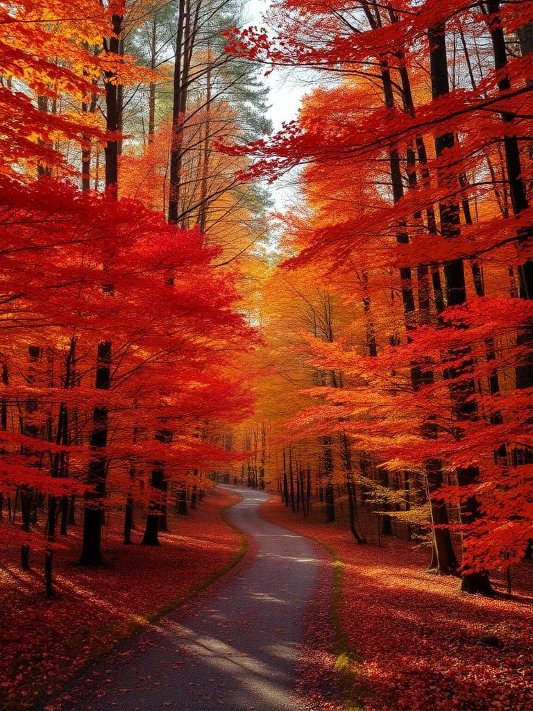 Glorious Autumn Forest with Dramatic Lighting