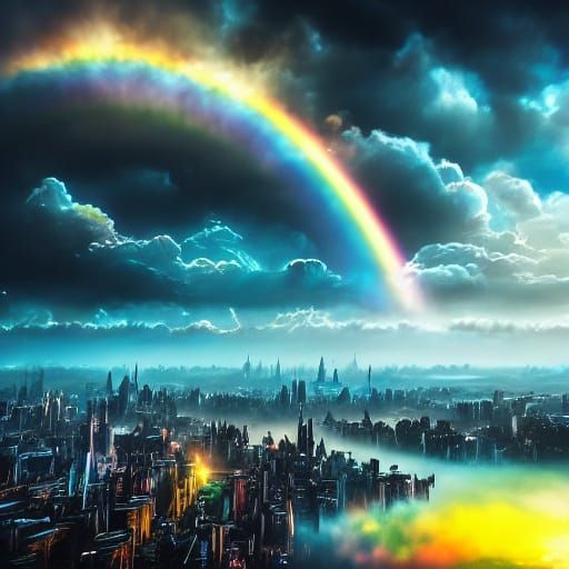 Surreal Cloud City in Vibrant Colors