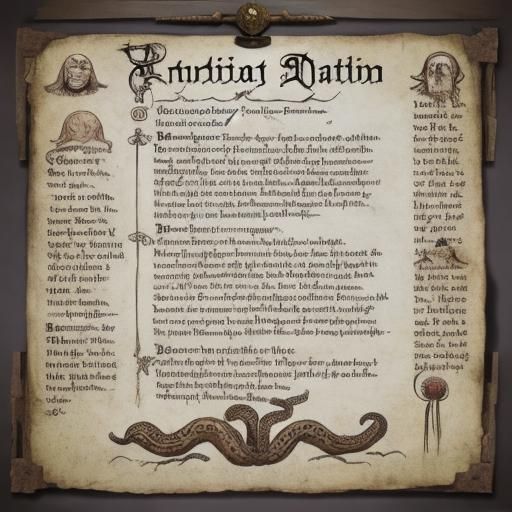 Macabre Lovecraftian Ritual Scroll with Tentacles