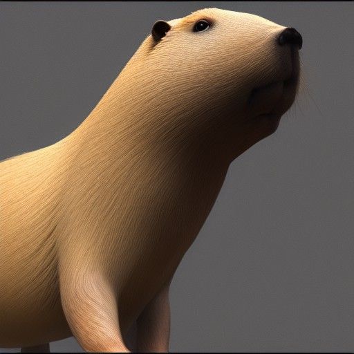 Realistic 3D Capybara with Shading