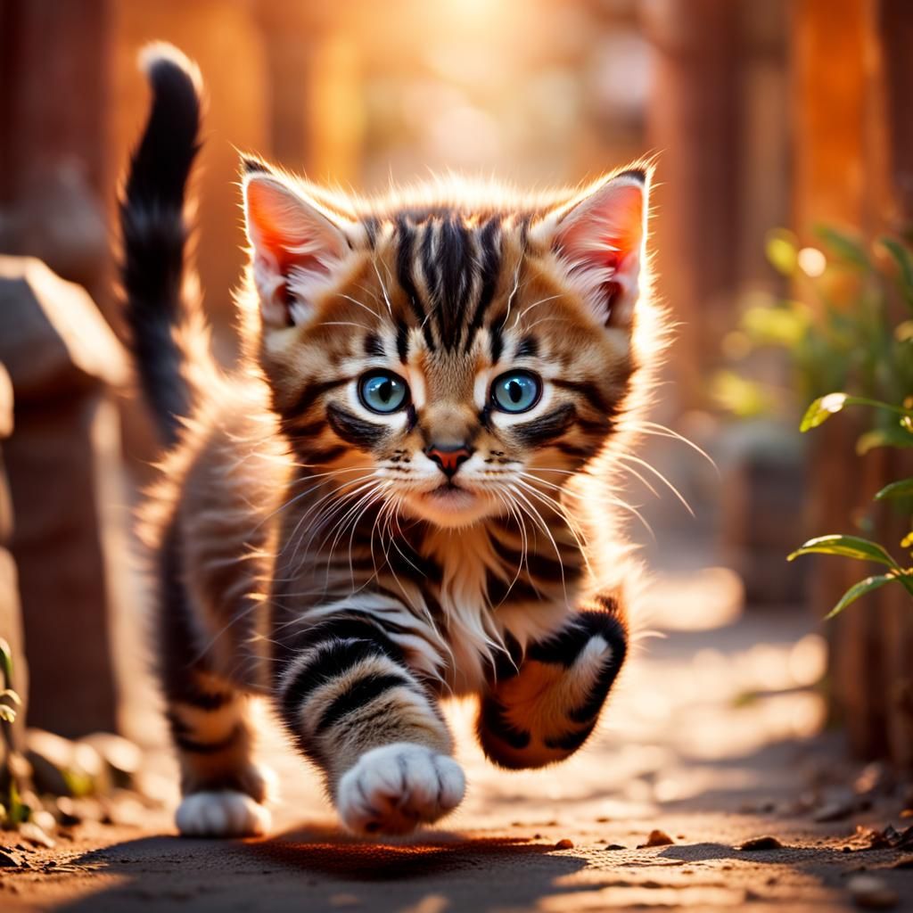 kitten running