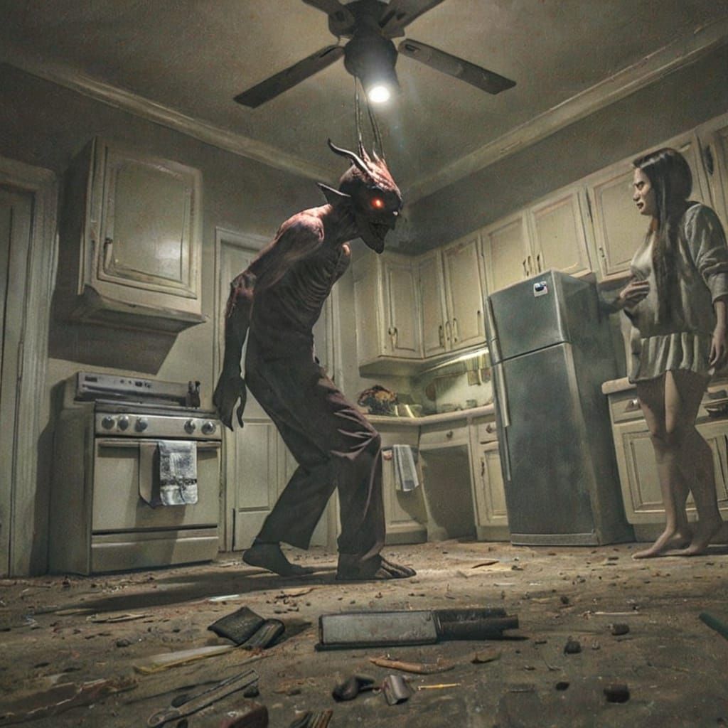 Ethereal Horror in Hyperrealistic Darkness