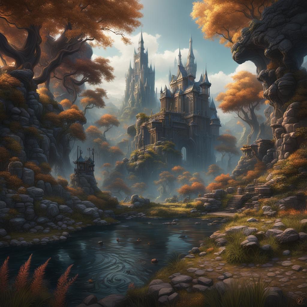 Fantastical Matte Painting in Deep Color