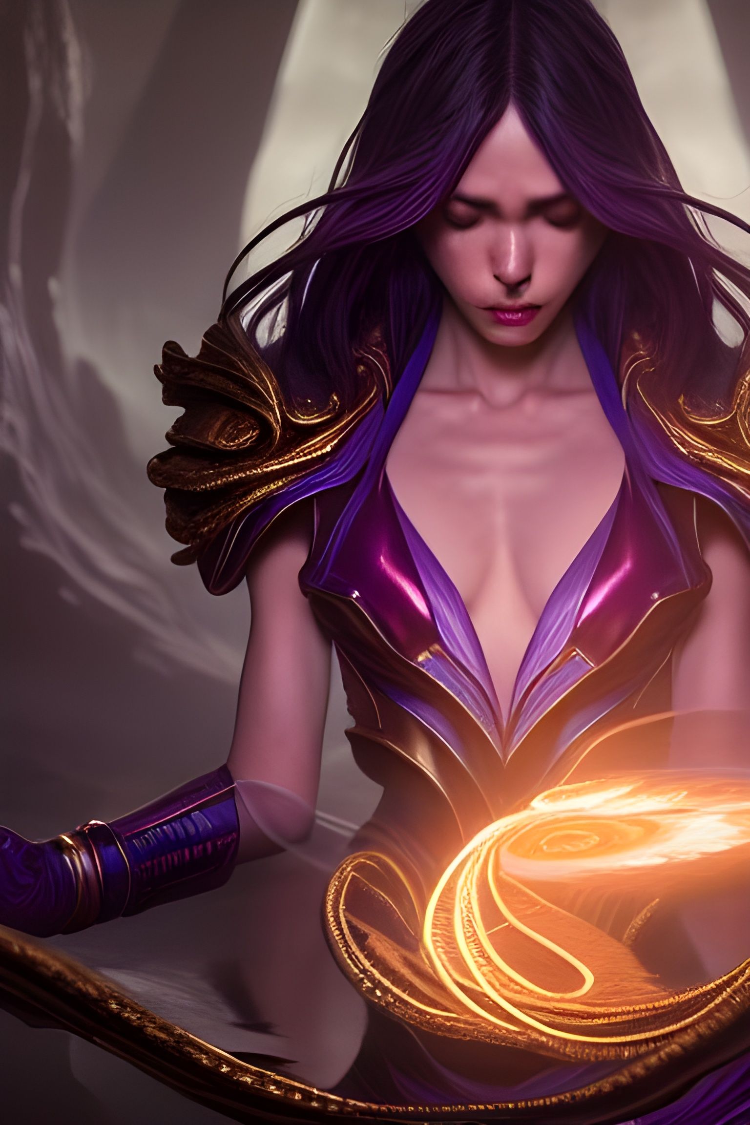 Detailed Portrait of Kai'Sa with Stream and Treasure