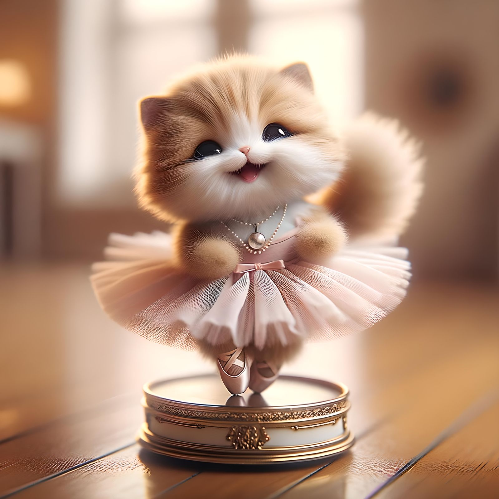 Ballerina Animal on Music Box Platform