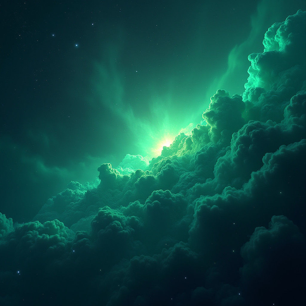 Electric Green Galaxy in Hyper-Realistic Detail