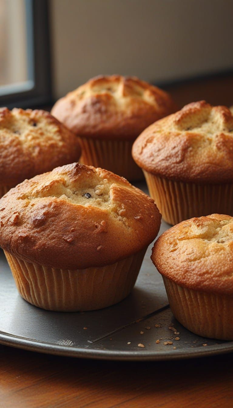 Fresh Muffins on Tray Digital Painting