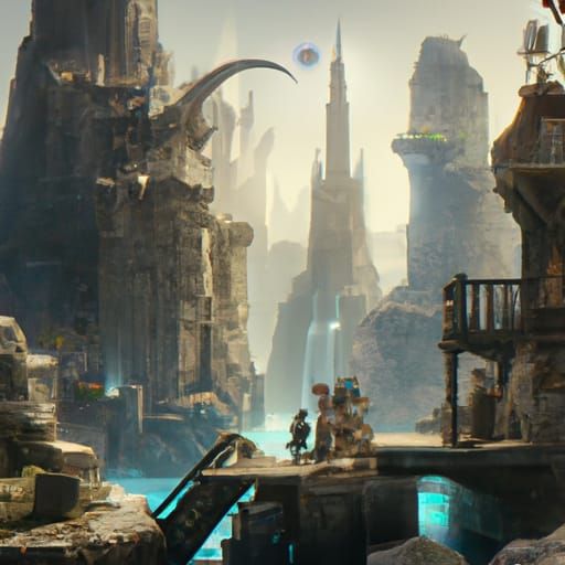 Fantastical World: Detailed Matte Painting in Deep Color