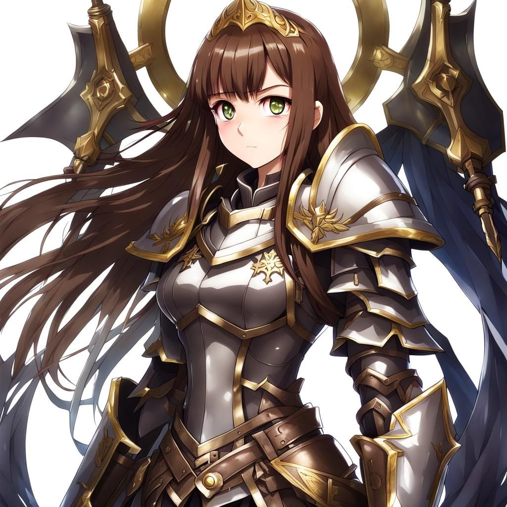 Anime Cleric in Scale Armor Portrait