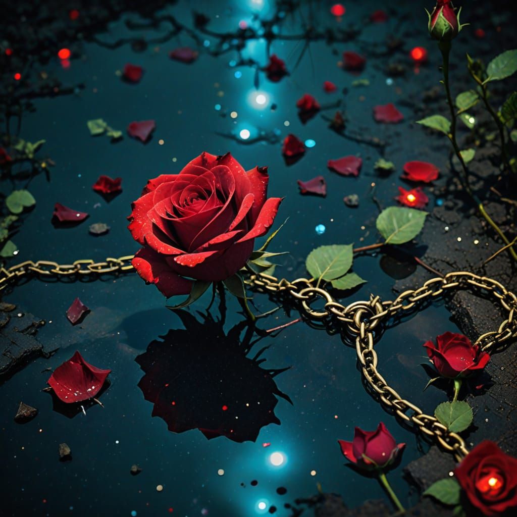 Surreal Battlefield of Flowers and Light