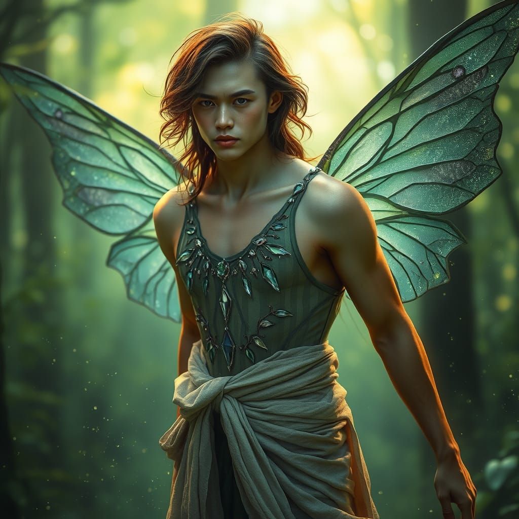 Ethereal Fairy in Glowing Forest Portrait