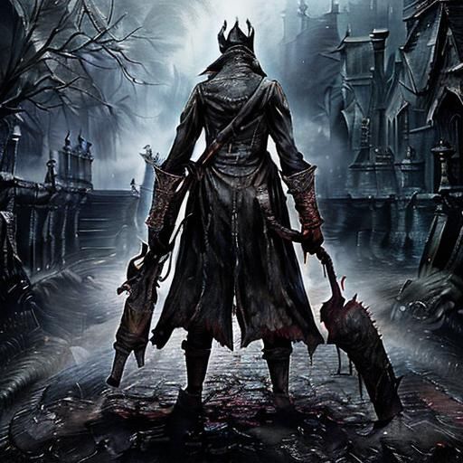 Gothic Horror Scene in Dark Fantasy Style