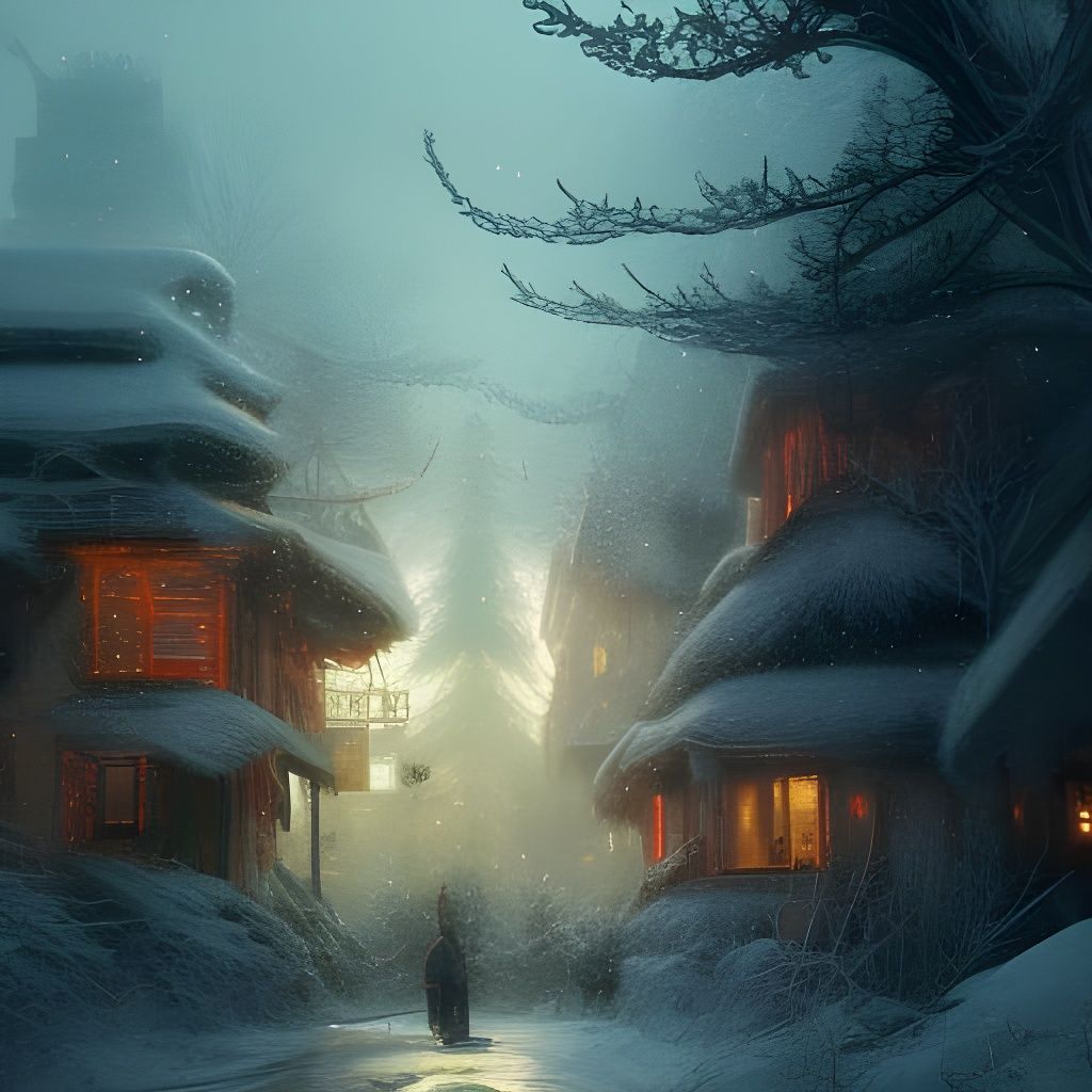 Detailed Christmas Landscape in Cinematic Style