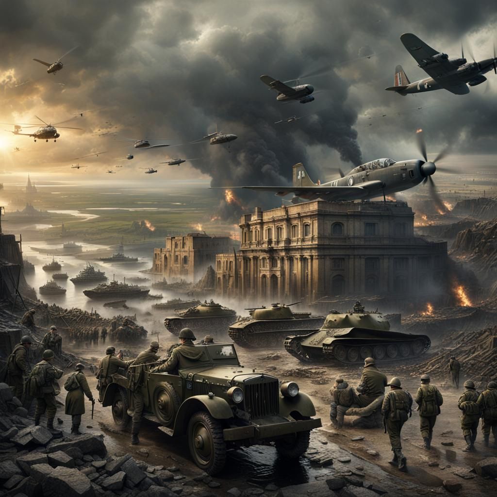 Epic World War 2 Cinematic Digital Painting