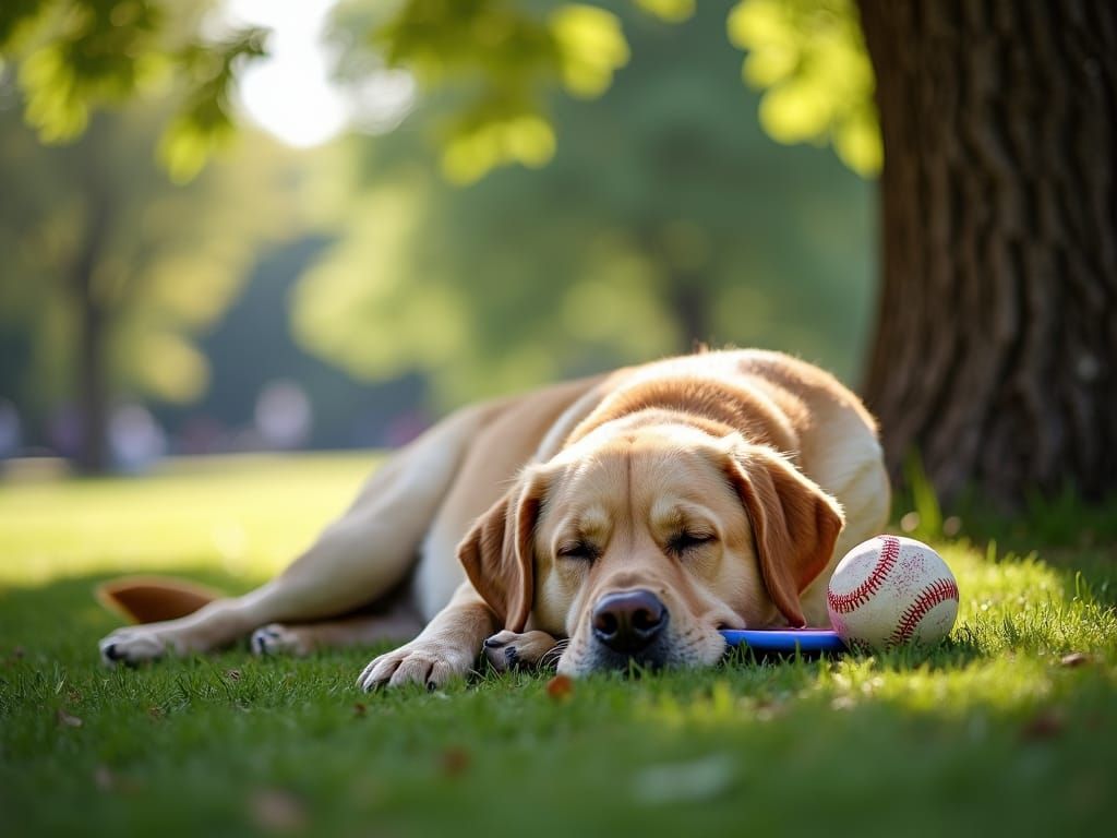 Dog tired on lazy summer day