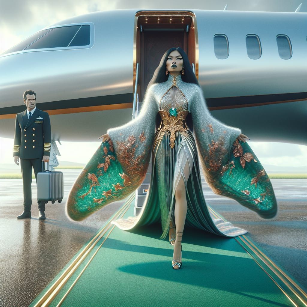 Ethereal Woman in Afrofuturistic Couture Concept Art