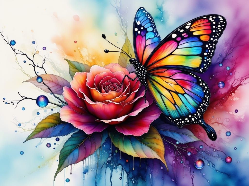 Ink on Velvet Petals