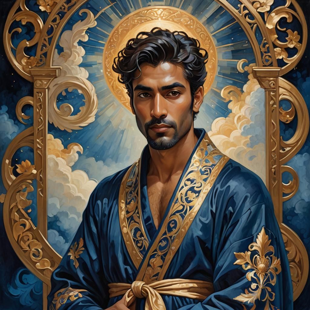 Heavenly Figure in Art Nouveau Impressionist Style