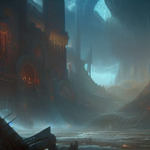 Fantastical City Concept Art in Deep Color