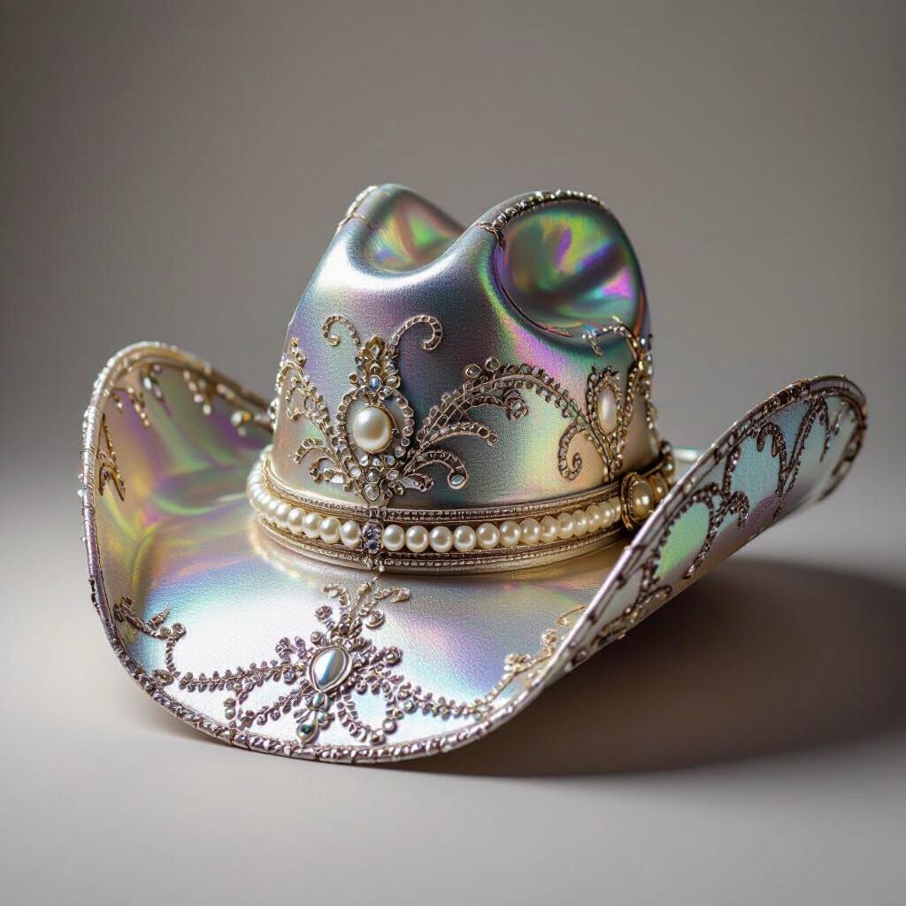 Ultra Luxe Pearlescent Cowboy Hat for Upscale Fashion