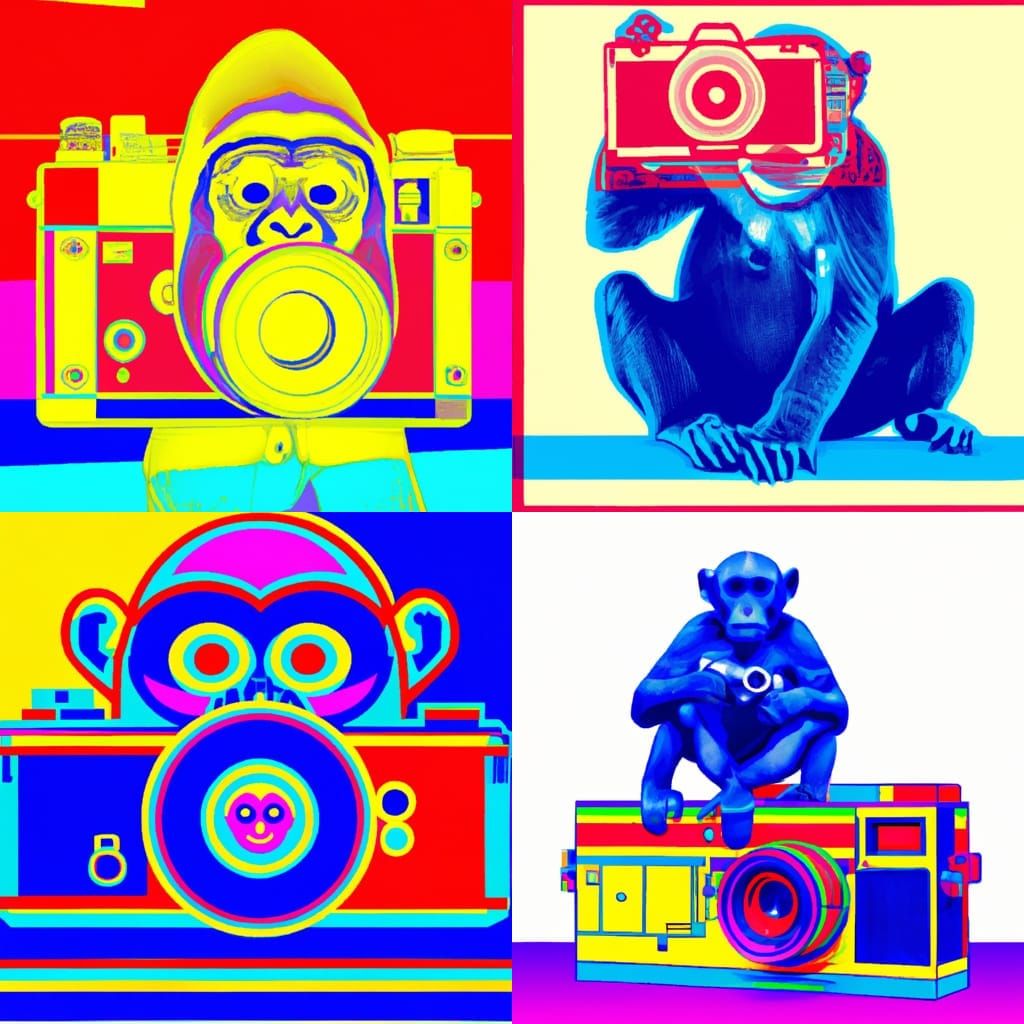Monkey Photography in Pop Art Style