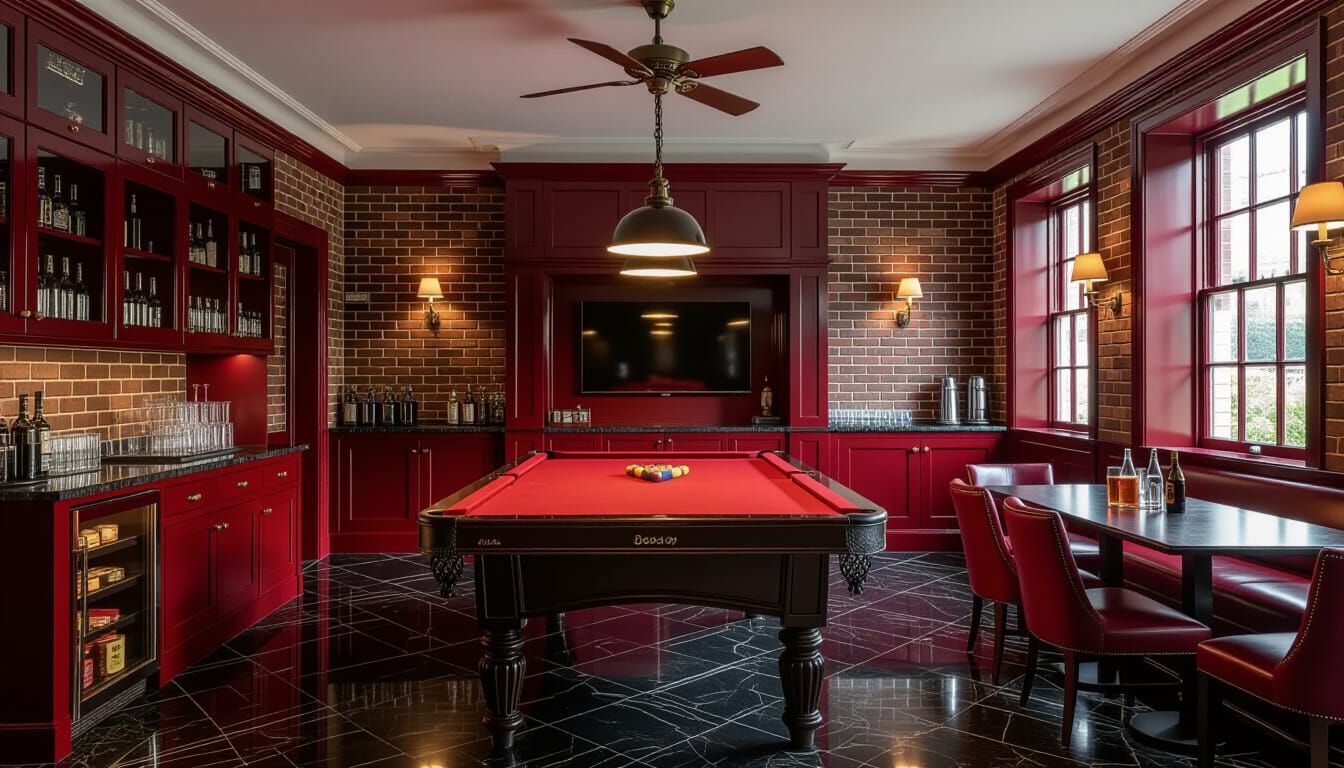 Victorian Billiards Room with Modern Touches